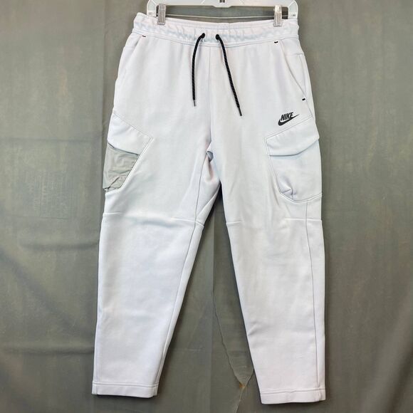 Nike Other - Nike Joggers Mens Medium White Cargo Sweatpants Drawstring Athletic Fit Pockets